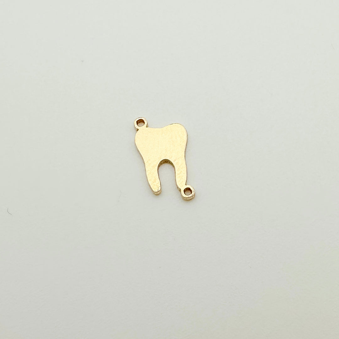 tooth charm, tooth connector, gold filled tooth charm, sterling silver tooth charm, permanent jewelry supplies, permanent jewelry charms