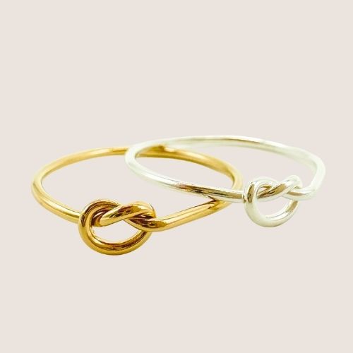 essbe jewelry supply, stacking ring, gold filled ring, knotted heart ring, heart ring, wholesale rings, sterling silver rings
