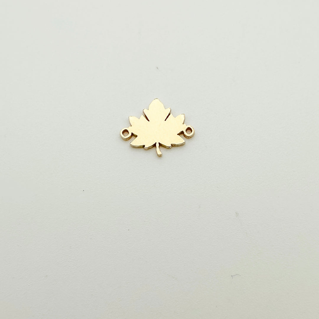 leaf charm, leaf connector, gold filled leaf charm, sterling silver leaf charm, permanent jewelry supplies, permanent jewelry charms