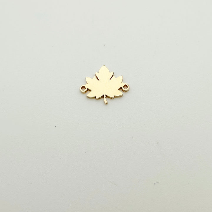 leaf charm, leaf connector, gold filled leaf charm, sterling silver leaf charm, permanent jewelry supplies, permanent jewelry charms