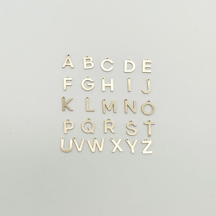letter charms, wholesale letter charms, wholesale letter connectors, gold filled letter connectors, gold filled letter charms, wholesale permanent jewelry supplies, jewelry supplies, essbe jewelry supply