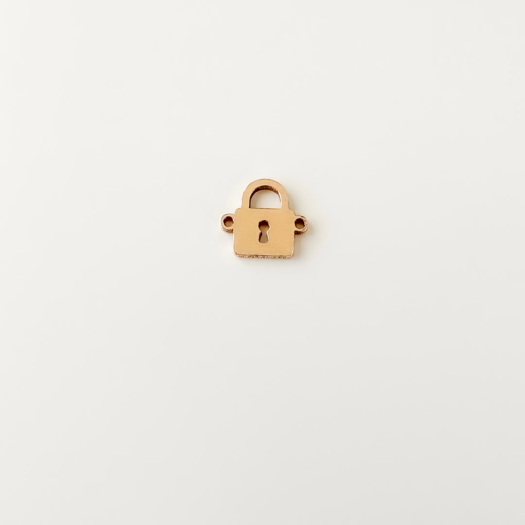 gold filled connectors, gold filled charms, permanent jewelry charms, permanent jewelry supplies, lock connector