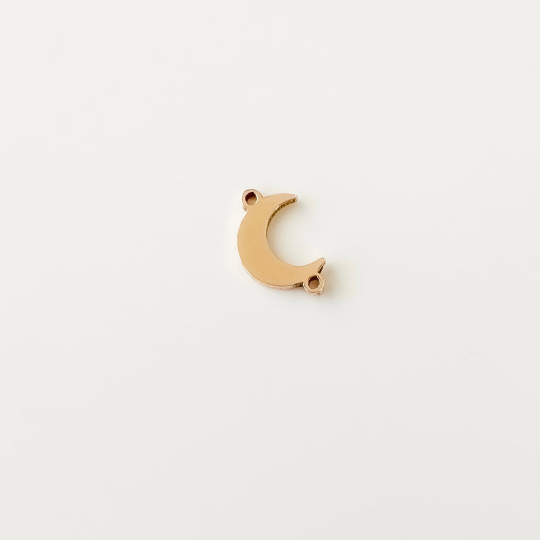 gold filled connectors, gold filled charms, permanent jewelry charms, permanent jewelry supplies, moon connector