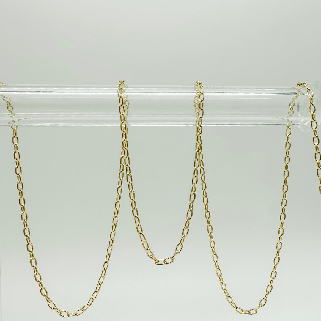 gold filled paperclip chain / permanent jewelry supplies / wholesale chain by the foot / gold filled chain