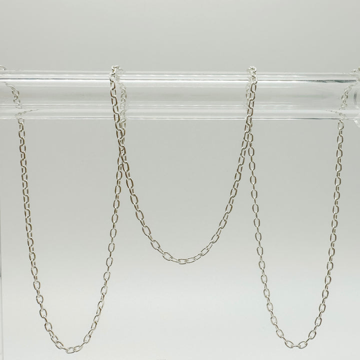 sterling silver paperclip chain / permanent jewelry supplies / wholesale chain by the foot / sterling silver chain