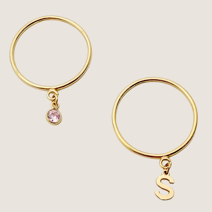 simple stacking ring, ring with loop, Gold filled ring, waterproof ring, simple stacking ring with loop, jewelry wholesale company, sterling silver ring, silver ring