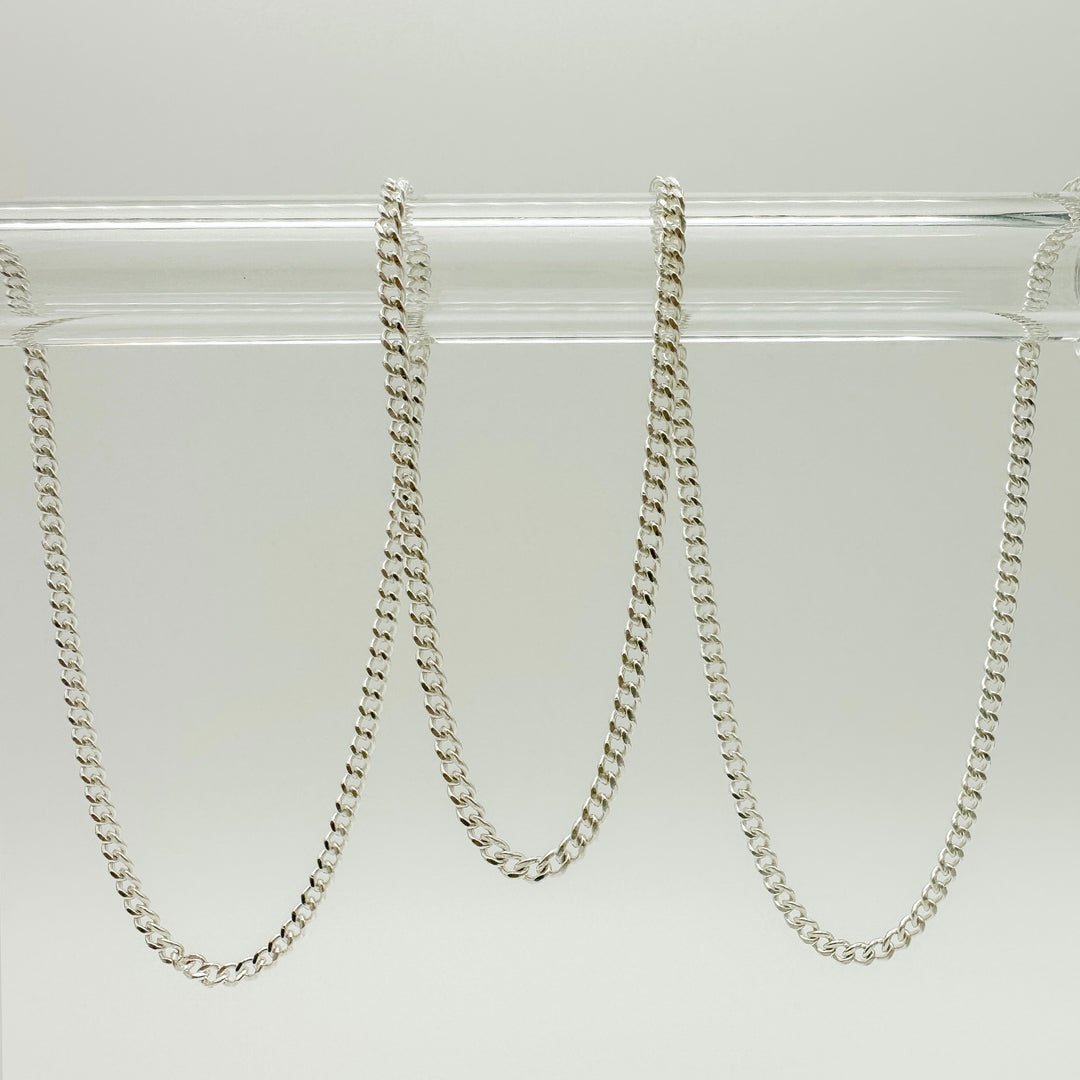 curb chain / sterling silver chain by the foot / wholesale chain / permanent jewelry supplies / sterling silver curb chain