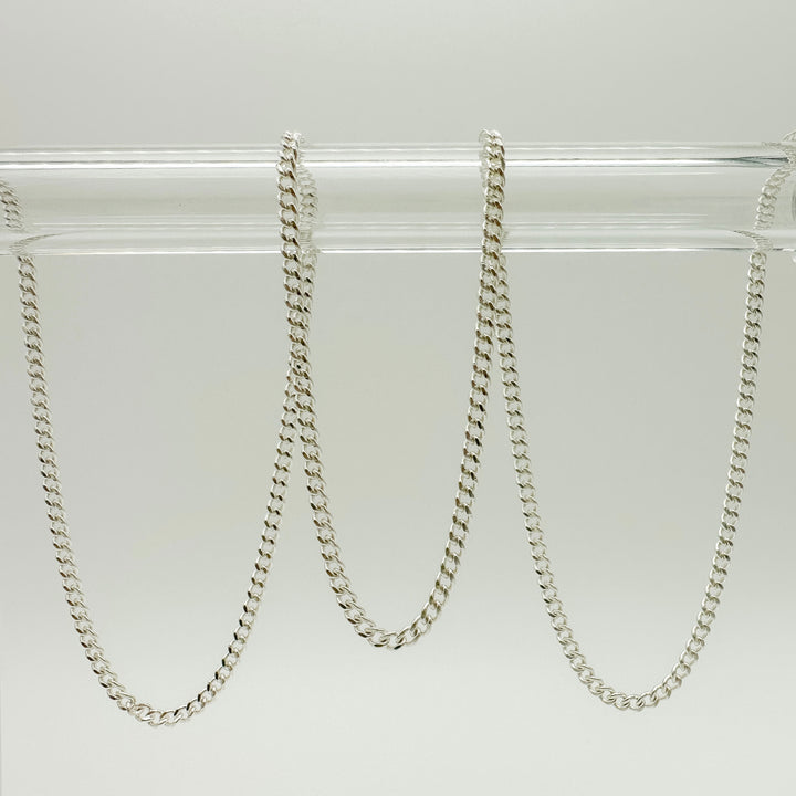 curb chain / sterling silver chain by the foot / wholesale chain / permanent jewelry supplies / sterling silver curb chain