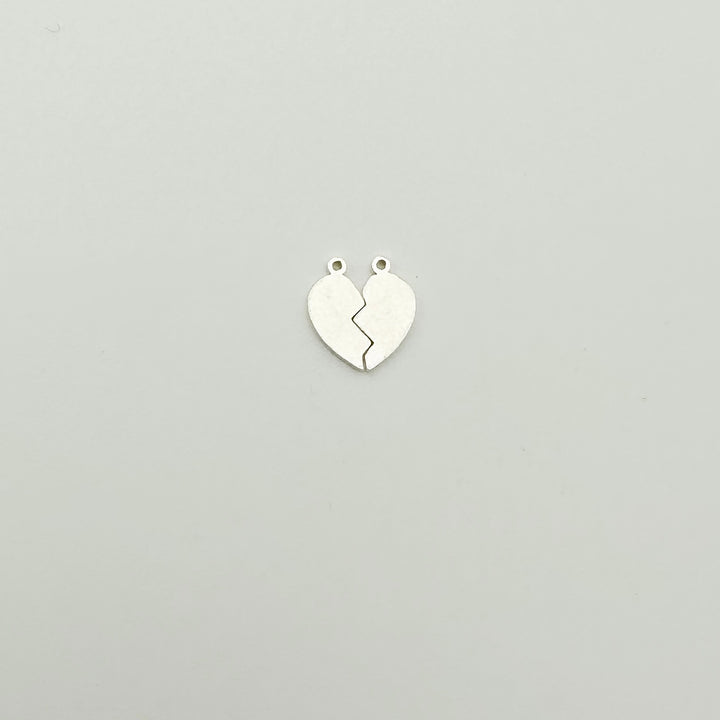 gold filled split heart charm, split heart charm, friendship heart jewelry, friendship bracelet, gold filled split heart charm, broken heart charm, gold filled broken heart charm, permanent jewelry