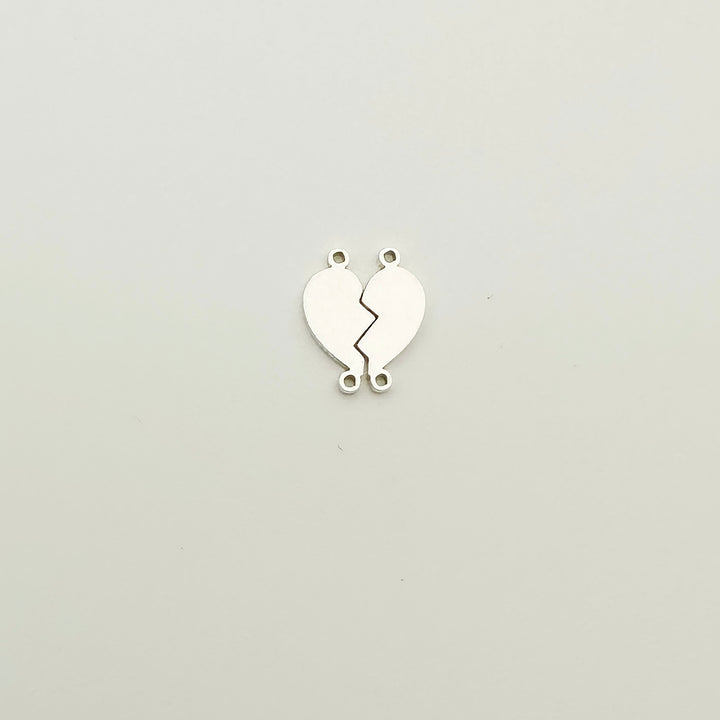 gold filled split heart charm, split heart connector, friendship heart jewelry, friendship bracelet, gold filled split heart connector, broken heart connector, gold filled broken heart connector, permanent jewelry