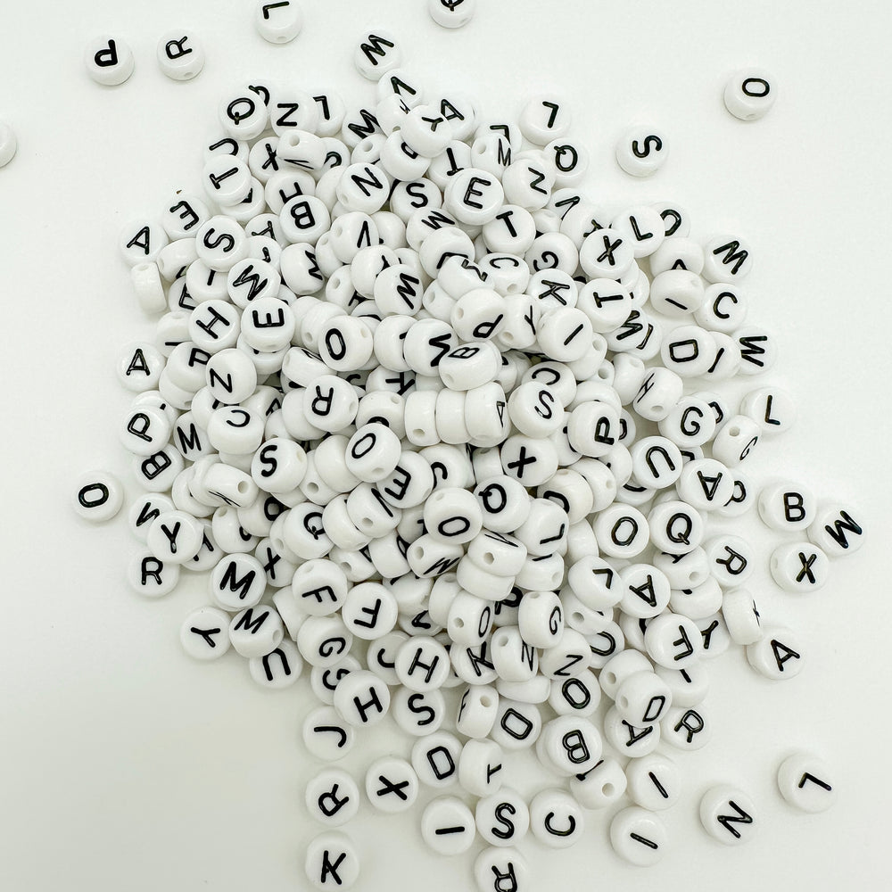 7mm acrylic letter beads, letter beads, diy bracelet, personalized bracelet, wholesale letter beads, 7mm letter beads, gold letter beads