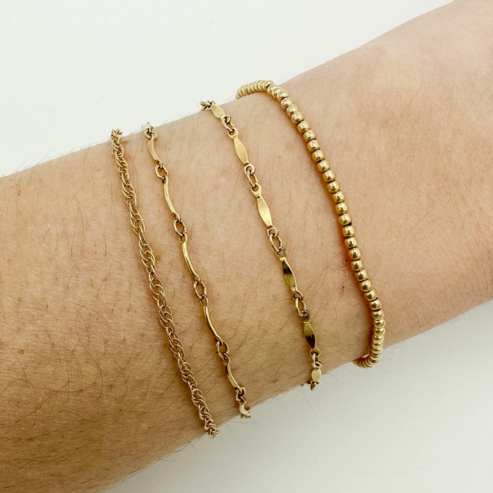 2mm gold filled beaded bracelet