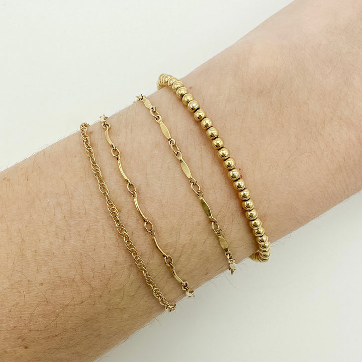 3mm gold filled beaded bracelet