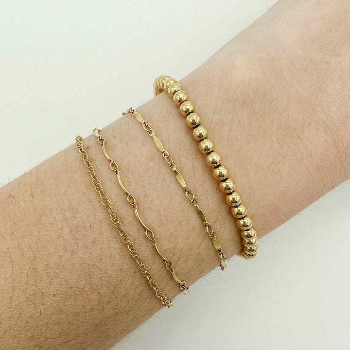 4mm gold filled beaded bracelet