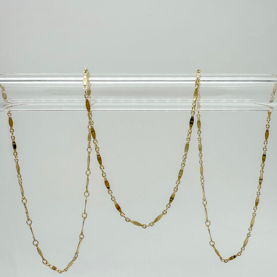 gold filled dapped bar chain
