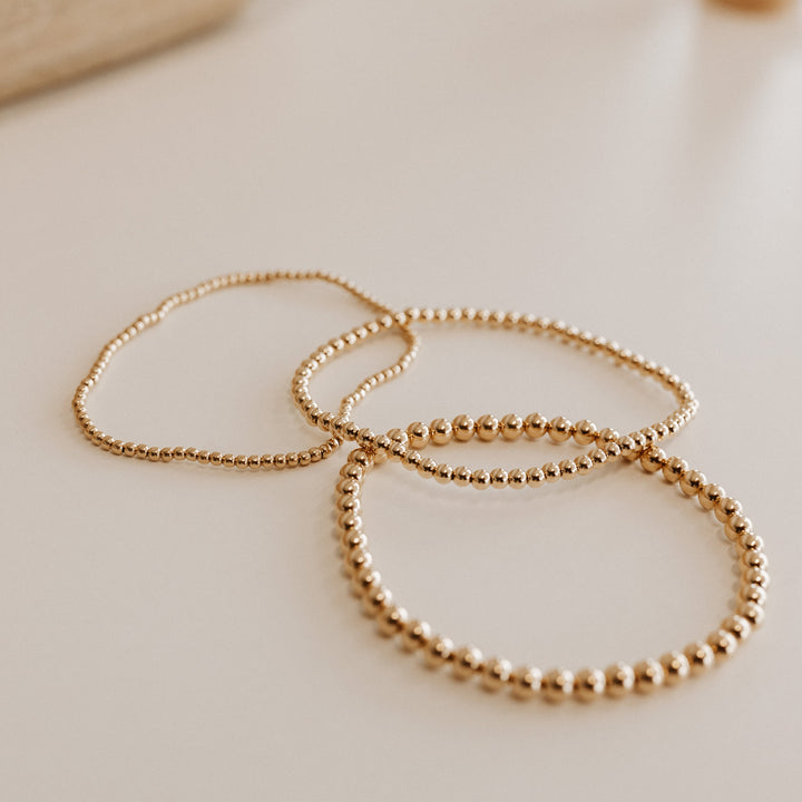 gold filled beaded bracelet