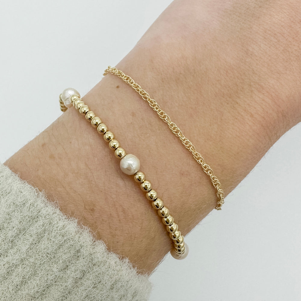 gold filled rope chain permanent bracelet