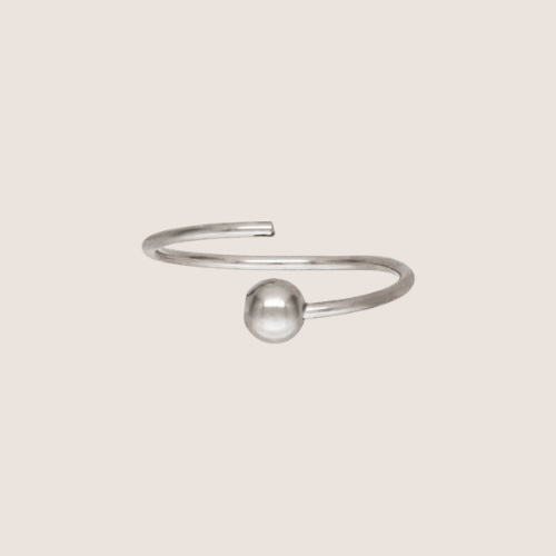 Closed Hoop Earring w/ 3mm Bead