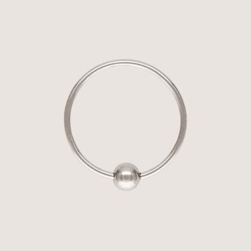 Closed Hoop Earring w/ 3mm Bead