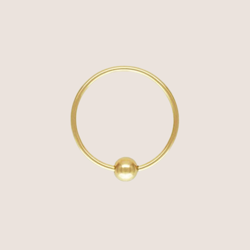 Closed Hoop Earring w/ 3mm Bead