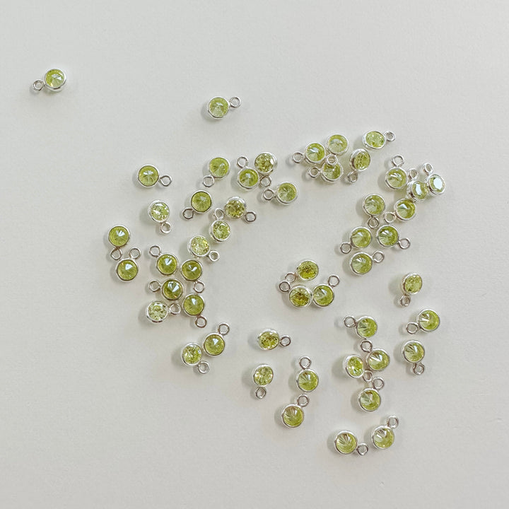 3mm Birthstone CZ Drop Charms - 1 set 12 (each month Jan-Dec)