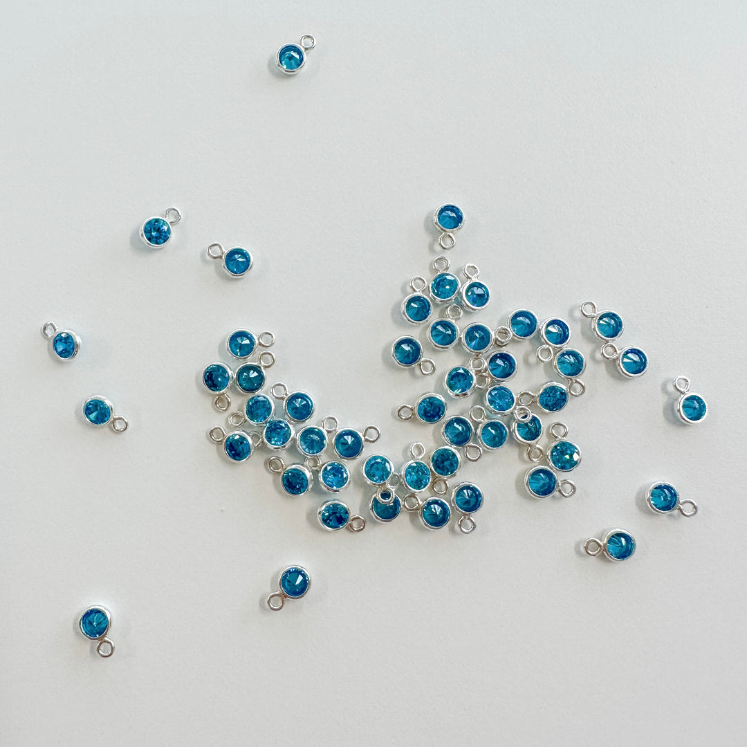 3mm Birthstone CZ Drop Charms