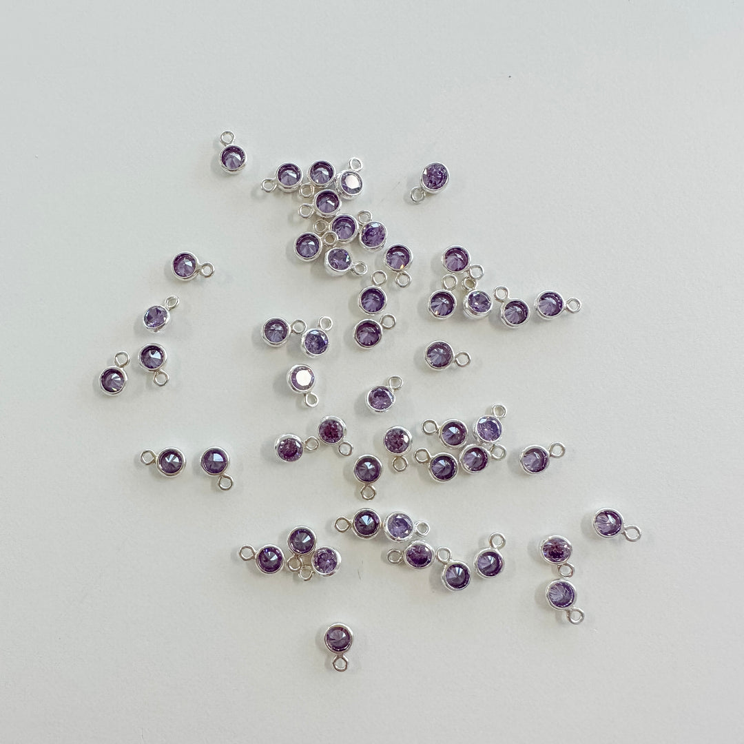 3mm Birthstone CZ Drop Charms