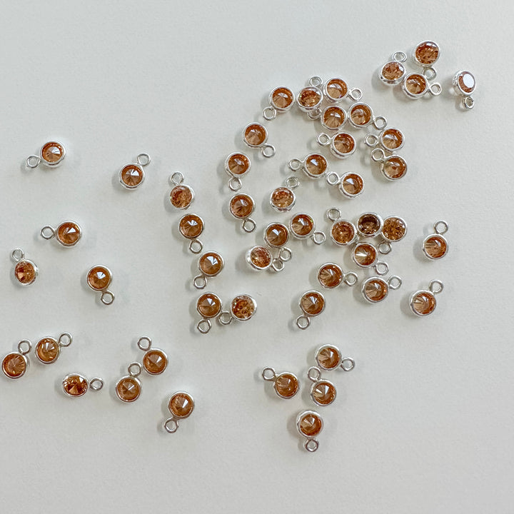3mm Birthstone CZ Drop Charms