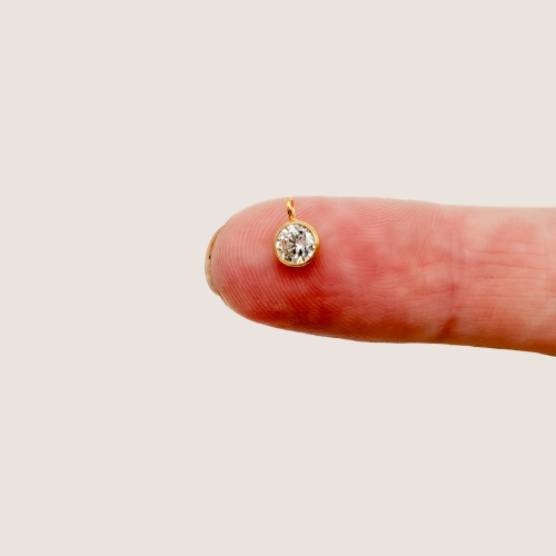4mm Perpendicular Birthstone CZ Drop Charms 