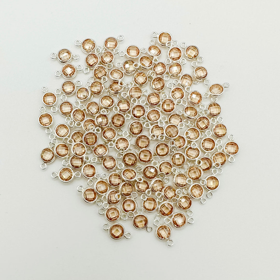 4mm Double-Sided CZ Birthstone Connectors - 1 set 12 (each month Jan-Dec)