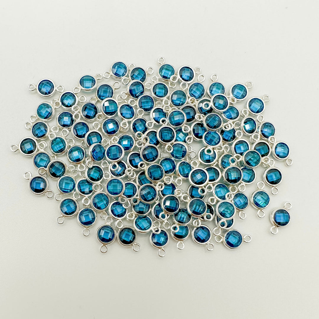 4mm Double-Sided CZ Birthstone Connectors - 1 set 12 (each month Jan-Dec)