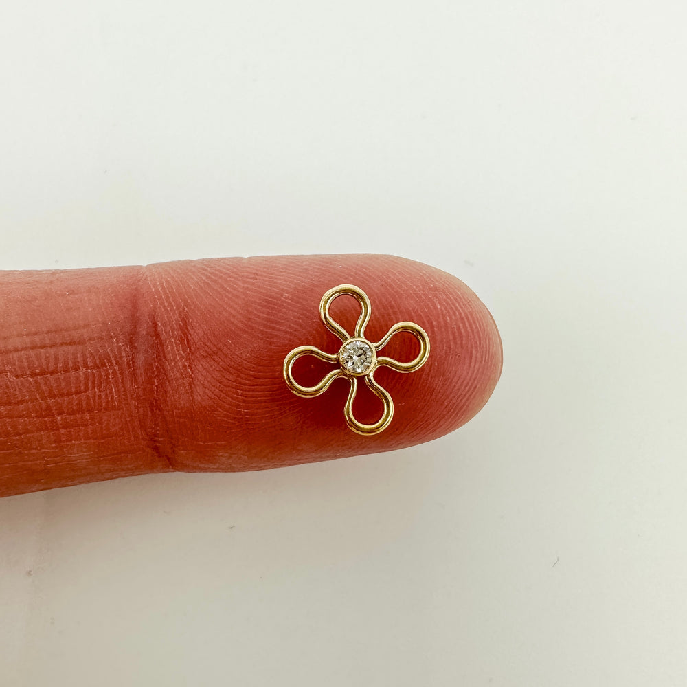 flower connector, cz flower connector, permanent jewelry connector