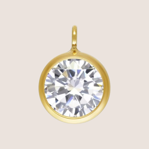 April - 6mm Perpendicular Birthstone CZ Drop Charms 