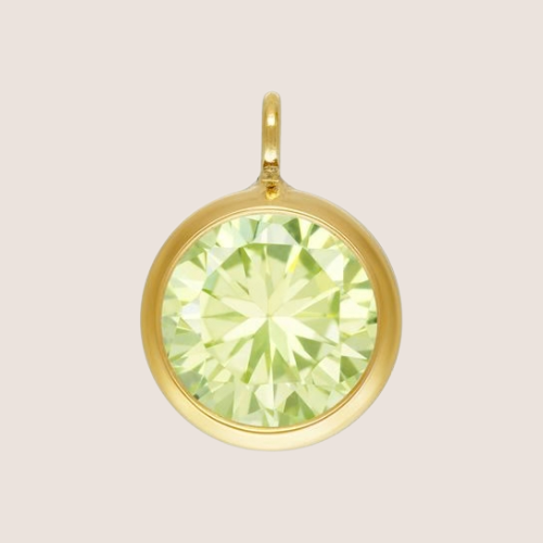 August - 6mm Perpendicular Birthstone CZ Drop Charms 