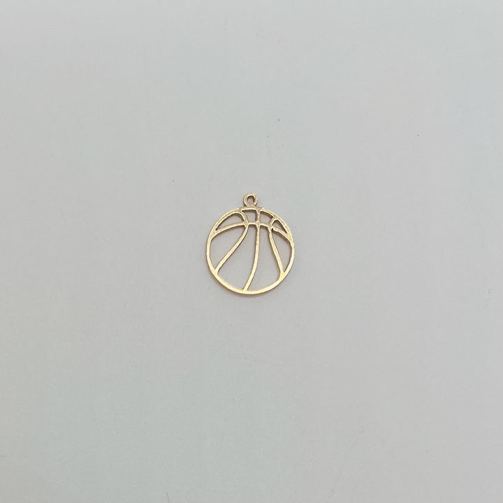 basketball charm, basketball connector, gold filled basketball charm, sterling silver basketball charm, permanent jewelry supplies, permanent jewelry charms