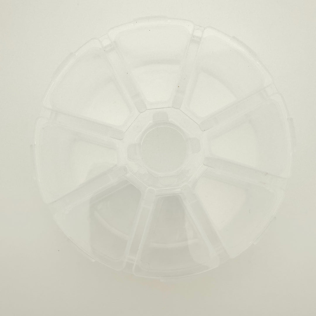 clear container, jewelry organizer, circle container, findings holders, organizer, jump ring container