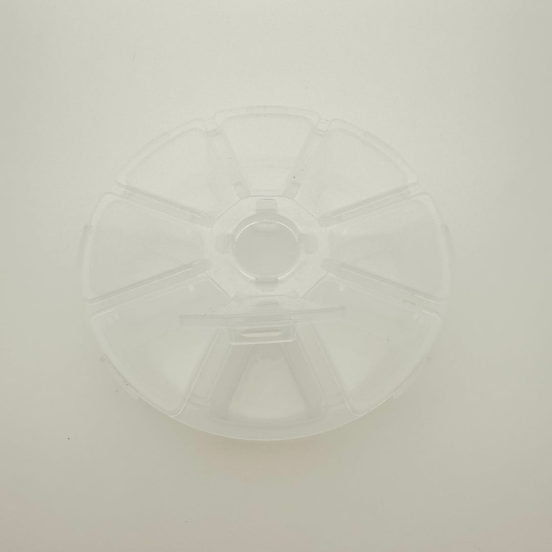 clear container, jewelry organizer, circle container, findings holders, organizer, jump ring container