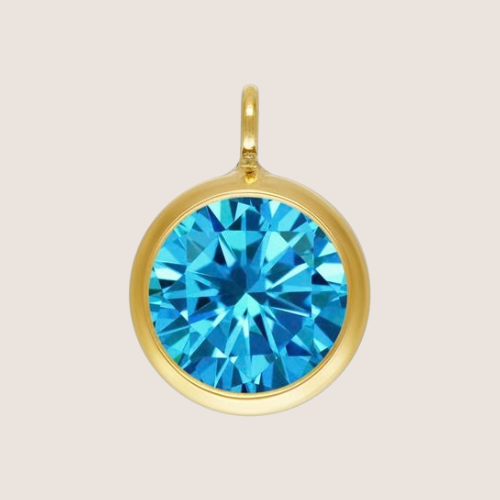 December - 6mm Perpendicular Birthstone CZ Drop Charms 
