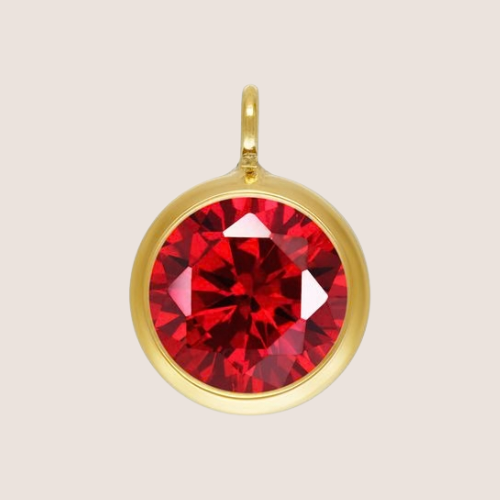 January - 6mm Perpendicular Birthstone CZ Drop Charms 
