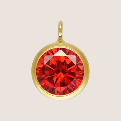July - 6mm Perpendicular Birthstone CZ Drop Charms 
