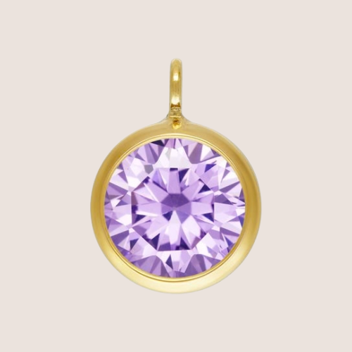 June - 6mm Perpendicular Birthstone CZ Drop Charms 