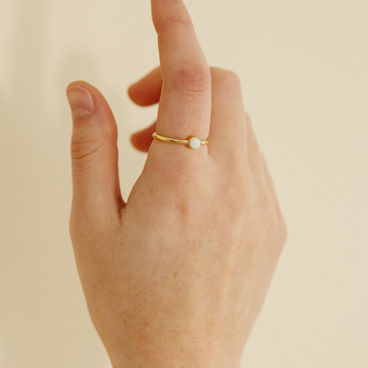 White Opal Ring