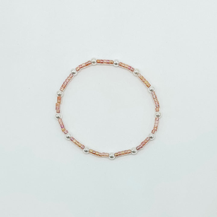 Mauve Glass Beaded Bracelet