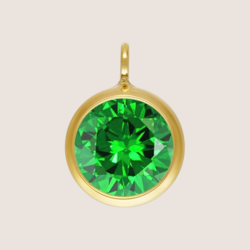 May - 6mm Perpendicular Birthstone CZ Drop Charms 