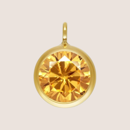 November - 6mm Perpendicular Birthstone CZ Drop Charms 