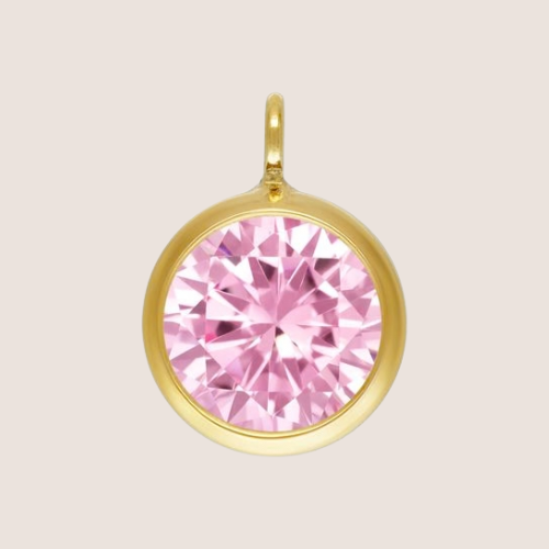 October - 6mm Perpendicular Birthstone CZ Drop Charms 