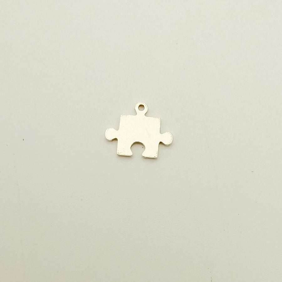 puzzle piece charm, gold-filled charm, sterling silver charm, permanent jewelry, charm bar, wholesale charms, essbe jewelry supply, 