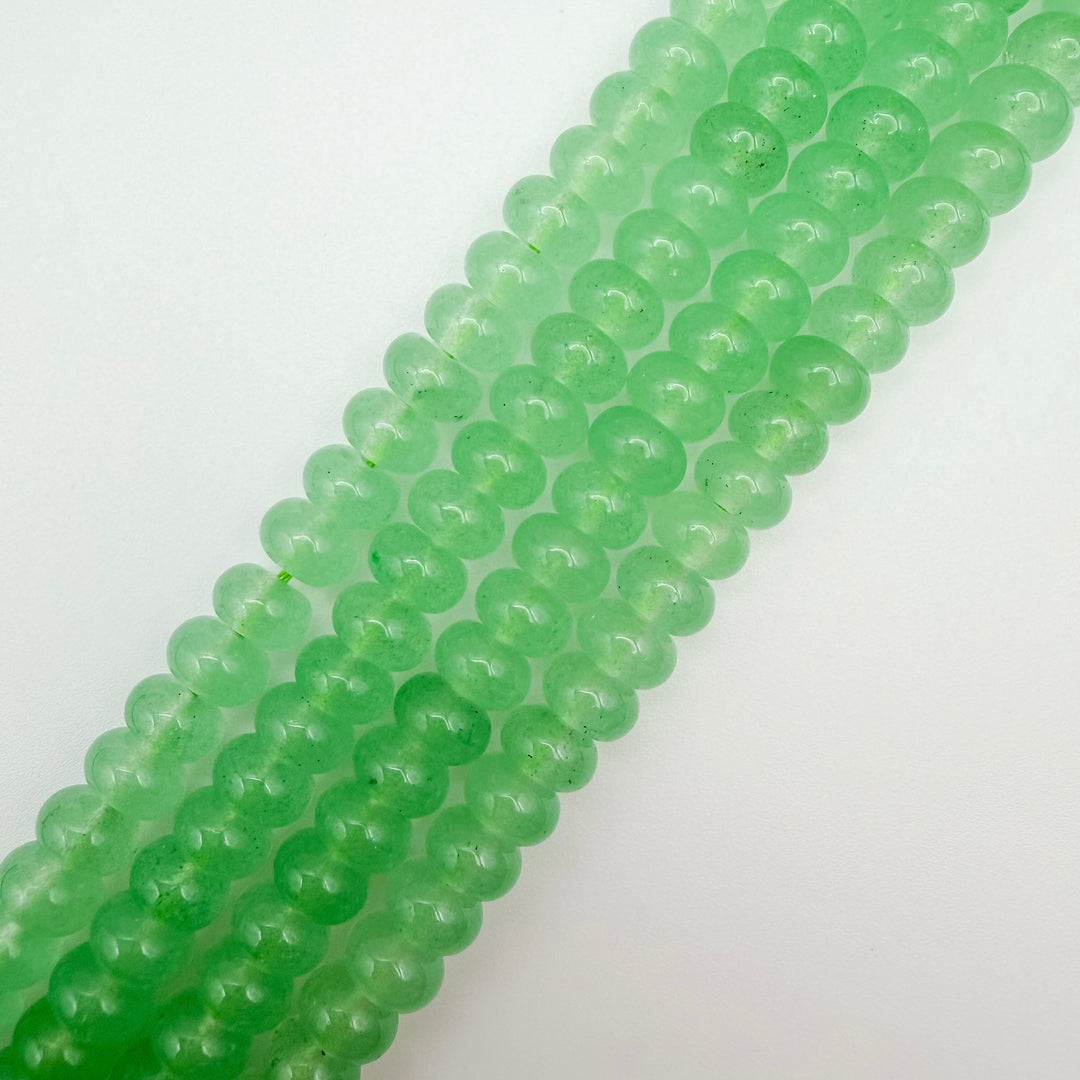Seafoam Malaysian Jade Rondelle Beads, rondelle beads, 5x8mm rondelle beads, white jade rondelle beads