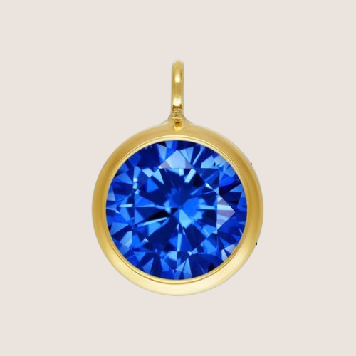 September - 6mm Perpendicular Birthstone CZ Drop Charms 