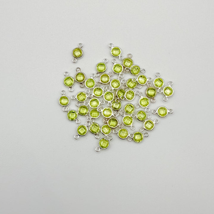 4mm Round Double-Sided CZ Birthstone Connectors